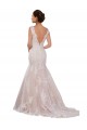 Sleeveless Ivory & Champagne Mermaid V-Neck Modern Wedding Dress Lincoln