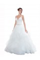 Sleeveless White Ball Gown Spaghetti Straps Beach Wedding Dress Lincoln