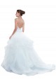 Sleeveless White Ball Gown Spaghetti Straps Beach Wedding Dress Lincoln