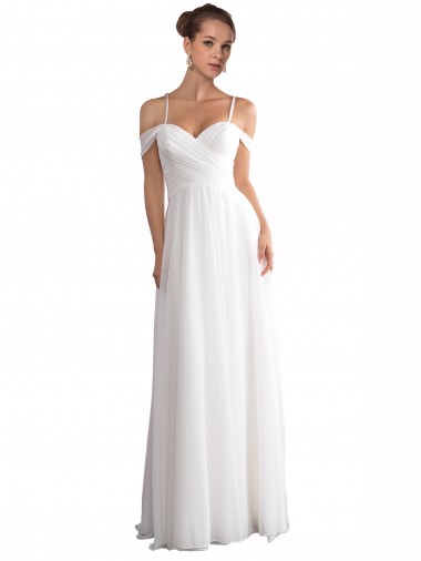 Sleeveless Ivory A-Line Off the Shoulder Wedding Dresses Lincoln