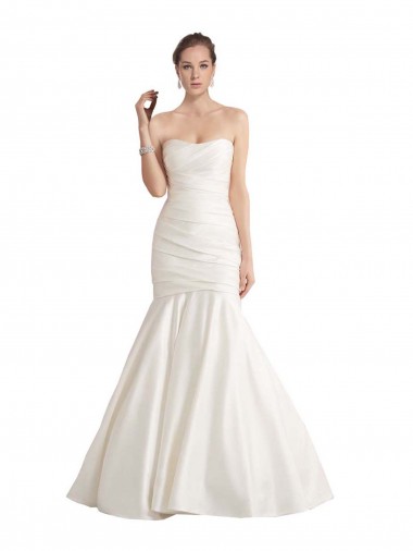 Sleeveless Ivory Low Back Mermaid Strapless Beach Wedding Dress Lincoln