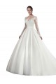 Long Sleeves White A-Line Illusion Neck Wedding Dress Lincoln