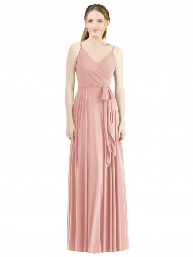 Sleeveless Bliss Pink A-Line Spaghetti Straps Formal Dress / Bridesmaid Dress Lincoln