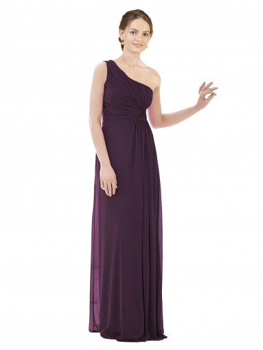 Sleeveless Grape A-Line One Shoulder Evening Dress / Bridesmaid Dress Lincoln