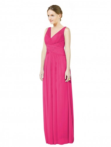 Sleeveless Azalea Open Back A-Line V-Neck Bridesmaid Dress Lincoln