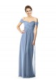 Cap Sleeves Dusty Blue A-Line Off the Shoulder Bridesmaid Dress Lincoln