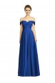 Cap Sleeves Royal Blue A-Line Off the Shoulder Semi Formal Evening Dress / Bridesmaid Dress Lincoln