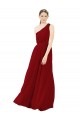 Sleeveless Burgundy A-Line One Shoulder Bridal Party Dress / Evening Dress Lincoln