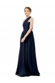 Sleeveless Dark Navy A-Line One Shoulder Bridal Party Dress / Evening Dress Lincoln