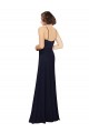 Sleeveless Dark Navy Sheath Scoop Neck Bridal Party Dress Lincoln