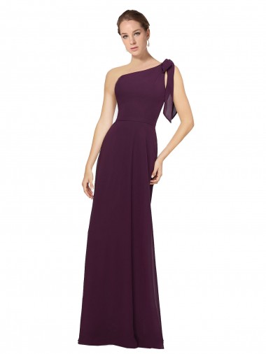 Sleeveless Grape A-Line One Shoulder Bridesmaid Dresses Lincoln