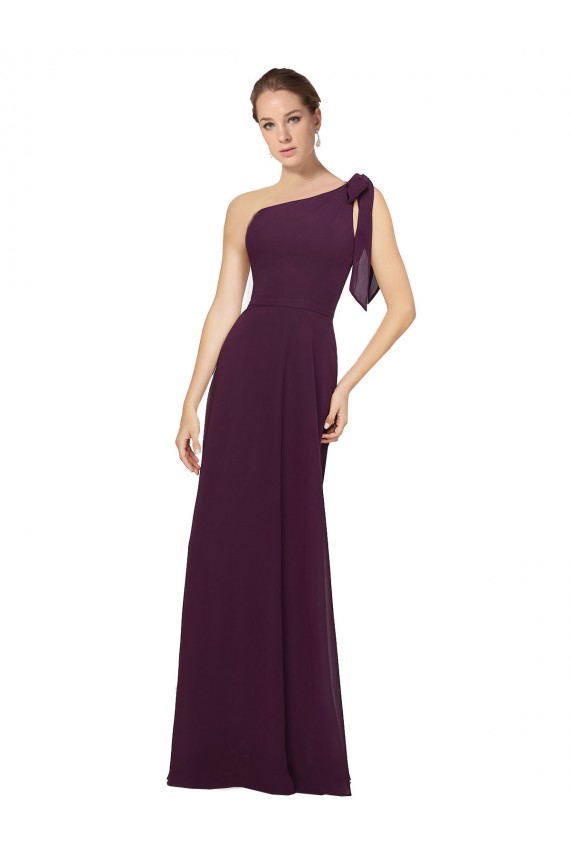 Sleeveless Grape A-Line One Shoulder Bridesmaid Dresses Lincoln