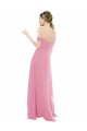 Cap Sleeves Skin Pink A-Line Off the Shoulder Formal Dress / Bridesmaid Dress Lincoln