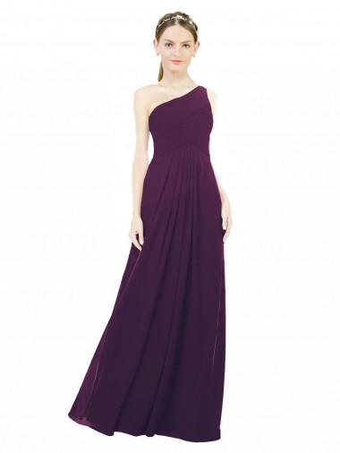 Sleeveless Grape A-Line One Shoulder Bridal Party Dress / Evening Dress Lincoln