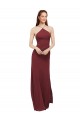 Sleeveless Burgundy Open Back Sheath Halter Neck Formal Dress / Bridesmaid Dress Lincoln