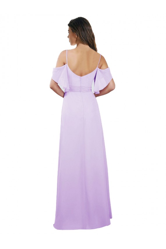 Cold Shoulder Lilac A-Line Off the Shoulder Formal Dress / Bridesmaid Dress Lincoln