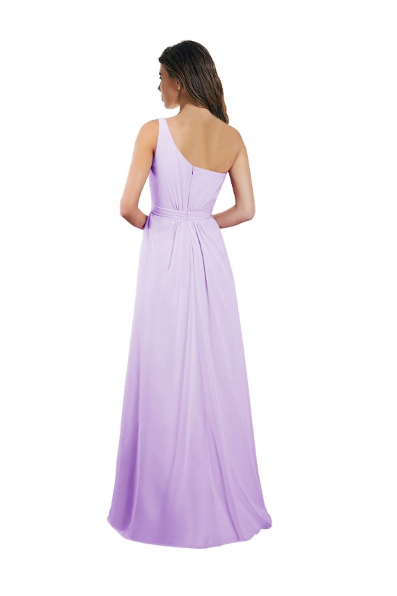 Sleeveless Lilac A-Line One Shoulder Bridesmaid Dress / Evening Dress Lincoln