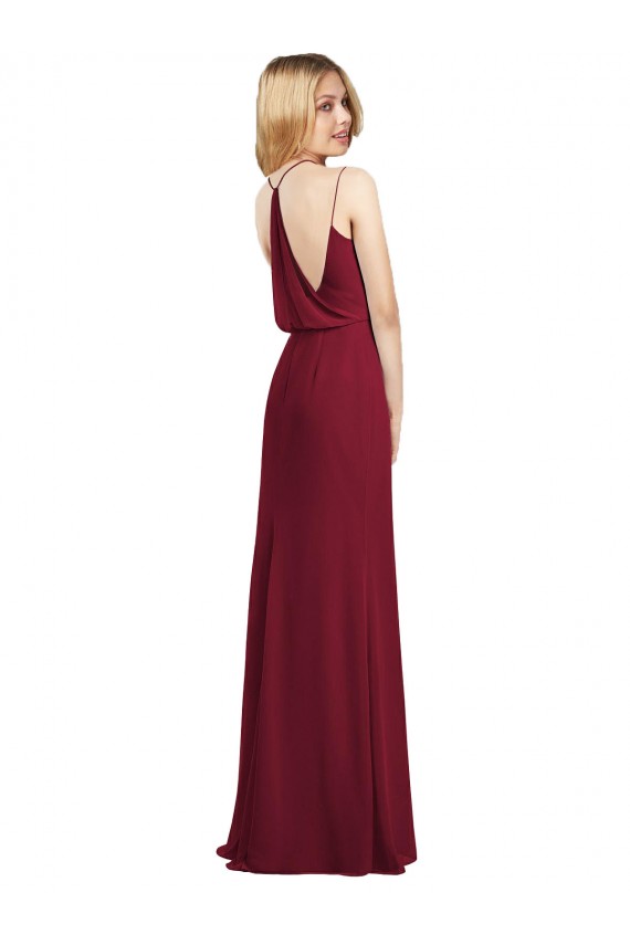 Sleeveless Burgundy A-Line V-Neck Formal Dress / Bridesmaid Dress Lincoln