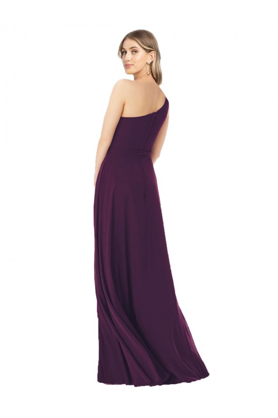 Sleeveless Grape A-Line One Shoulder Formal Dress / Bridesmaid Dress Lincoln