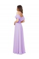 Sleeveless Lilac Low Back A-Line Off the Shoulder Bridesmaid Dress Lincoln