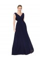 Sleeveless Dark Navy A-Line V-Neck Formal Evening Gown / Prom Dress / Bridesmaid Dress Lincoln