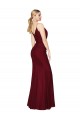 Sleeveless Burgundy V-Back Mermaid V-Neck Formal Evening Gown / Prom Dress / Bridesmaid Dress Lincoln