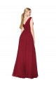 Sleeveless Burgundy V-Back A-Line V-Neck Black Tie Evening Gown / Prom Dress / Bridesmaid Dress Lincoln