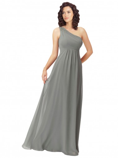 Sleeveless Wisteria A-Line One Shoulder Bridesmaid Dress Lincoln