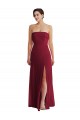 Sleeveless Burgundy Low Back A-Line Strapless Formal Evening Gown / Bridesmaid Dress Lincoln