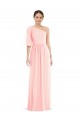 Bell Sleeves Pink A-Line One Shoulder Semi Formal Evening Dress / Bridesmaid Dress Lincoln