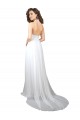 Sleeveless White Low Back A-Line V-Neck Beach Wedding Dress Lincoln