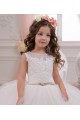 Sleeveless Ivory Ball Gown Bateau Neck Flower Girl Wedding Dress Lincoln