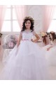 Short Sleeves Ivory Ball Gown Sweetheart Little Flower Girl Dress Lincoln