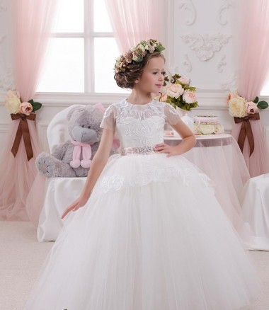 Sleeveless Ivory Ball Gown Sweetheart Flower Girl Dress Lincoln