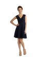 Sleeveless Dark Navy A-Line Lace V-Neck Bridesmaid Dress / Evening Dress Lincoln