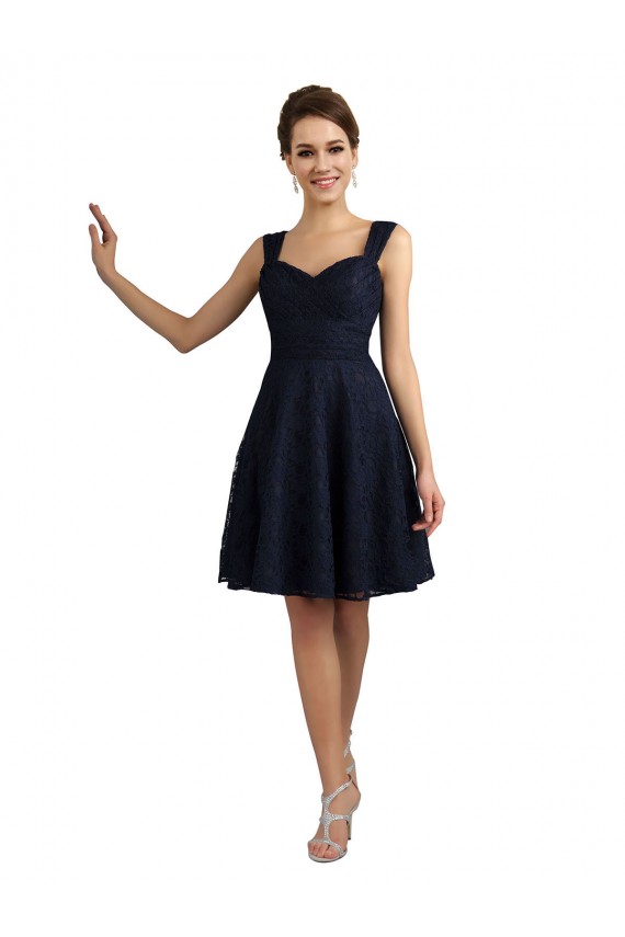 Sleeveless Dark Navy A-Line Sweetheart Bridesmaid Dresses Lincoln