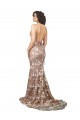 Sleeveless Champagne Open Back Mermaid V-Neck Wedding Dress Lincoln