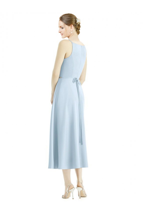 Sleeveless Light Sky Blue A-Line V-Neck Bridesmaid Dress Lincoln