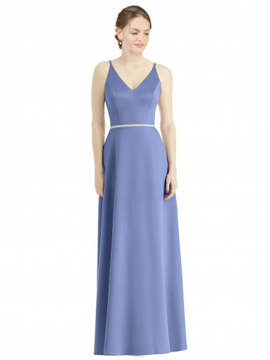 Sleeveless Periwinkle A-Line Spaghetti Straps Bridesmaid Dress Lincoln