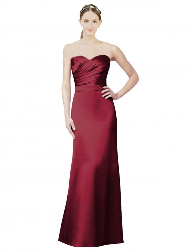 Sleeveless Burgundy Mermaid Sweetheart Bridesmaid Dress / Evening Dress Lincoln