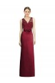 Sleeveless Burgundy A-Line Satin & Lace V-Neck Bridesmaid Dress Lincoln