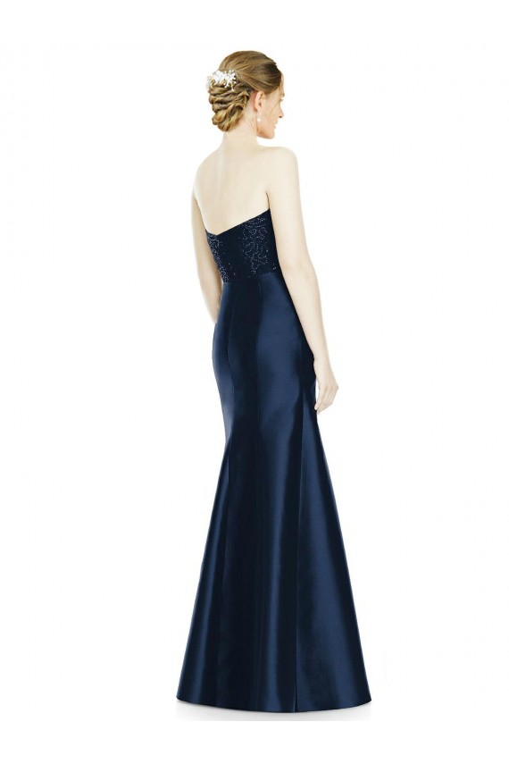 Sleeveless Dark Navy Mermaid Sweetheart Evening Dress / Bridesmaid Dress Lincoln