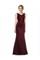 Sleeveless Burgundy Low Back A-Line V-Neck Black Tie Evening Gown / Prom Dress / Bridesmaid Dress Lincoln