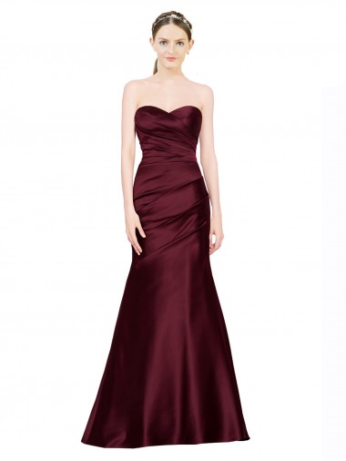 Sleeveless Burgundy Low Back Mermaid Sweetheart Formal Evening Gown / Prom Dress / Bridesmaid Dress Lincoln