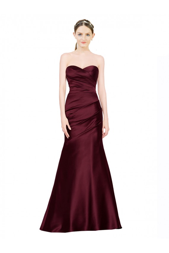 Sleeveless Burgundy Low Back Mermaid Sweetheart Formal Evening Gown / Prom Dress / Bridesmaid Dress Lincoln