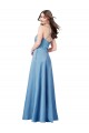 Sleeveless Sky Blue Criss Cross Back Sheath Spaghetti Straps Formal Evening Gown / Prom Dress / Bridesmaid Dress Lincoln