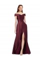 Cap Sleeves Burgundy Gold A-Line Off the Shoulder Black Tie Evening Gown / Prom Dress / Bridesmaid Dress Lincoln