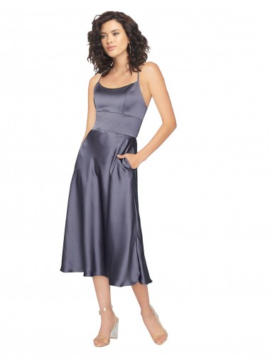 Sleeveless Dusk Criss Cross Back A-Line Scoop Neck Prom Dress / Bridesmaid Dress Lincoln