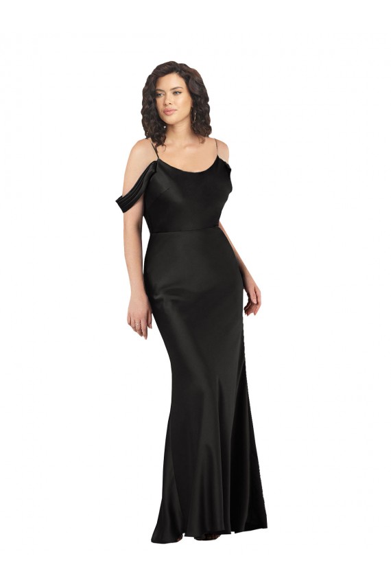 Sleeveless Black Low Back A-Line Off the Shoulder Formal Dress / Bridesmaid Dress Lincoln