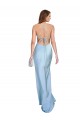 Sleeveless Light Sky Blue Criss Cross Open Back Sheath Cowl Neck Formal Evening Gown / Prom Dress / Bridesmaid Dress Lincoln